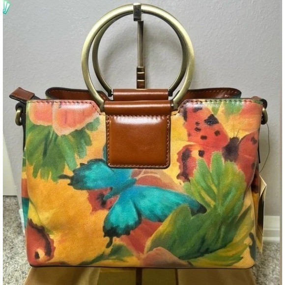 Patricia Nash Handbags - NWT Patricia Nash Floral Leather Satchel Purse Ring Handle Crossbody Boho